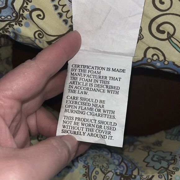 My Brest Friend Original Nursing Pillow for Breastfeeding, Yellow & Blue Paisley - Picture 9 of 10